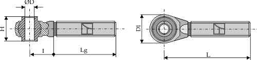 Hardened tie-rod for top-link M 30 x 3,5