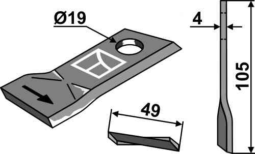 Rotary mower blade fitting for Niemeyer 570445