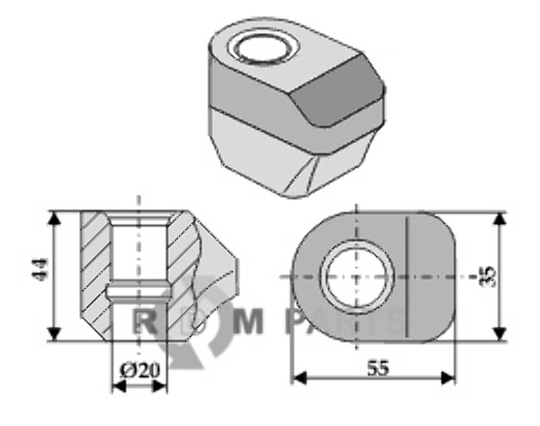 Oog voor klepelas 635-0040 Oog voor klepelas 635-0040