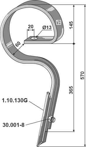Gerader Kultureggenzinken - geeignet für Kverneland KW111099018