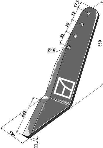 Subsoiler share - left fitting for Lemken 3513301