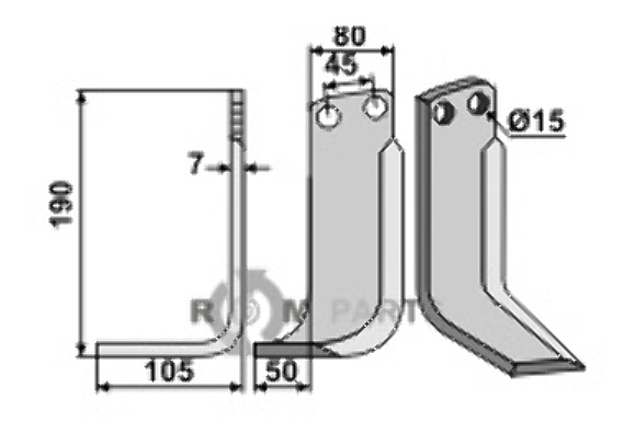 Blade, left model fitting for Eberhardt 1531