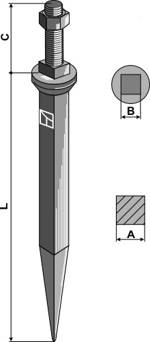 Hals met 1 nokke - natuurhard (recht )