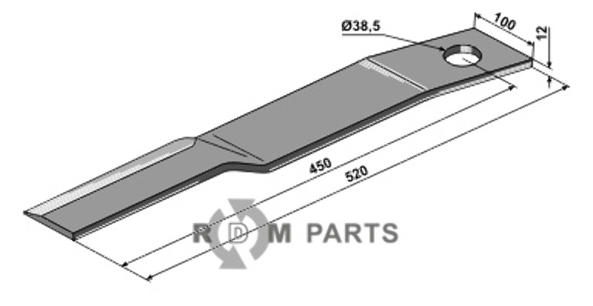 RDM Parts Mes, rechts passend voor Schulte 401066