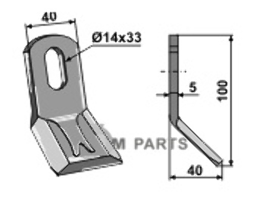 RDM Parts Y-klinge egnet til Berry DB 48