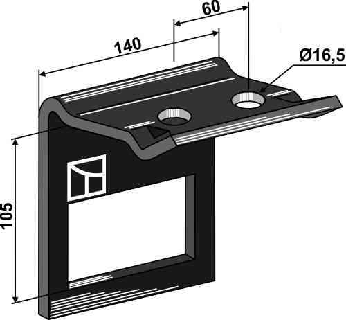 Clamp for  tine 100x14  with reinforcing spring 100x12