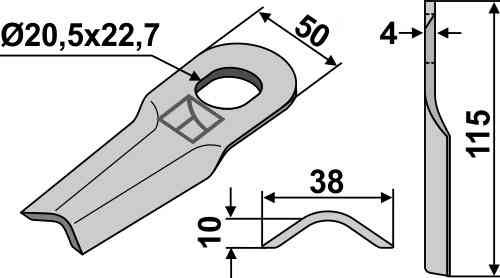 Rotary mower blade fitting for ELHO 200-240