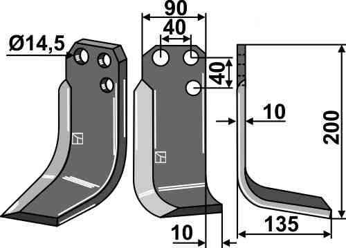 Blade, right model tor-31r