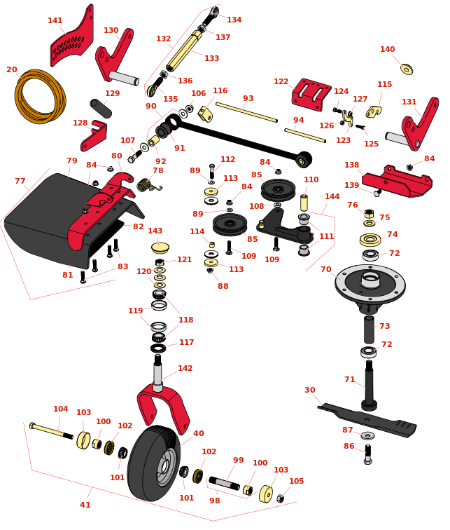 Toro GrandStand Mower 102 cm Deck Parts