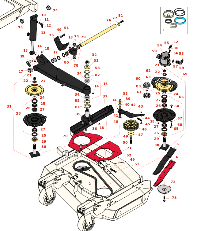 Toro Groundsmaster 4010-D Left-Hand Deck Lift Arms and Spindle Toro Groundsmaster 4010-D Left-Hand Deck Lift Arms and Spindle