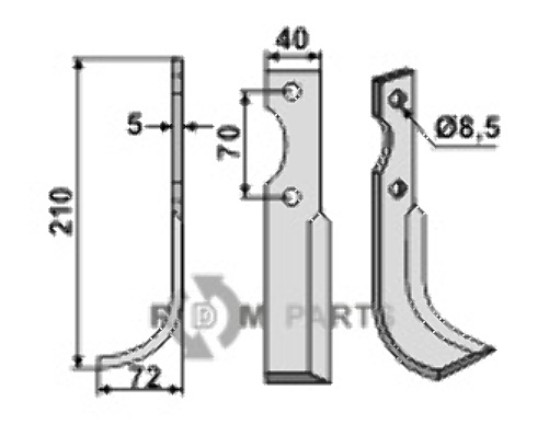 Fräsmesser, linke Ausführung geeignet für Adriatica HP 8-10