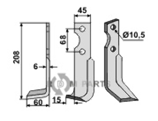 Blade, left model fitting for Benassi S.300 (18-7) - 6CM0900