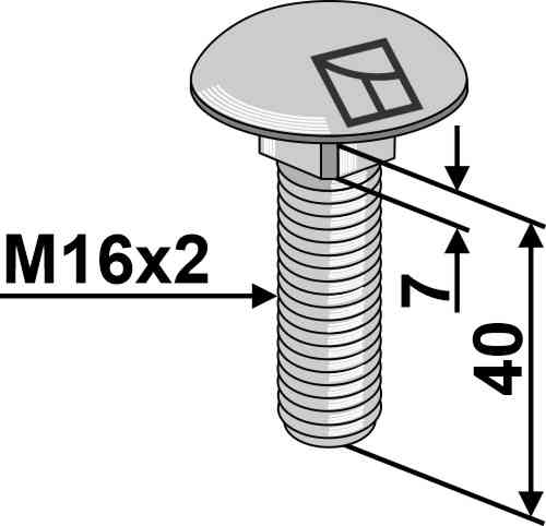 Saucer-head screw M16x2