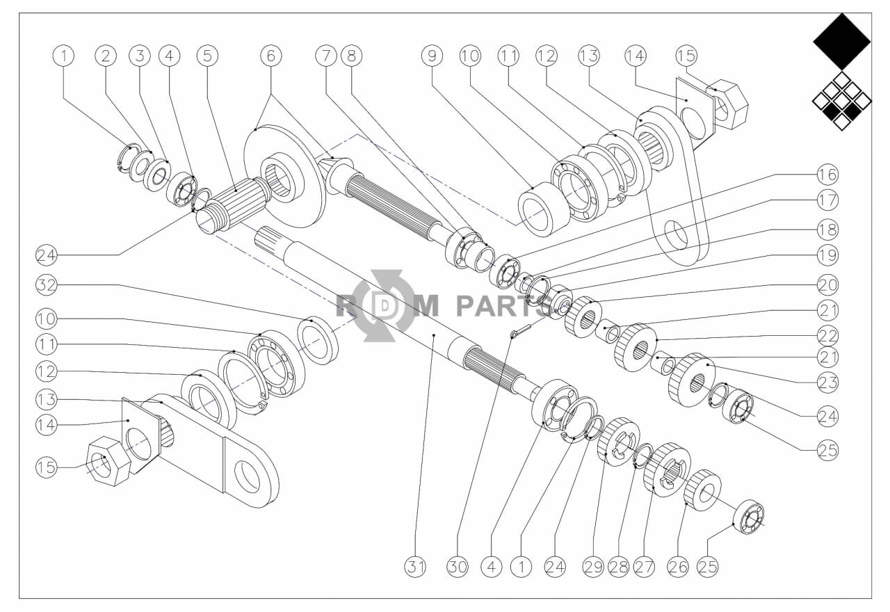 Replacement parts for VD7215 Transmissie