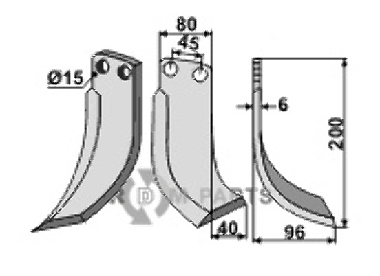 Fräsmesser, rechte Ausführung geeignet für Eberhardt 1560 Fräsmesser, rechte Ausführung geeignet für Eberhardt 1560