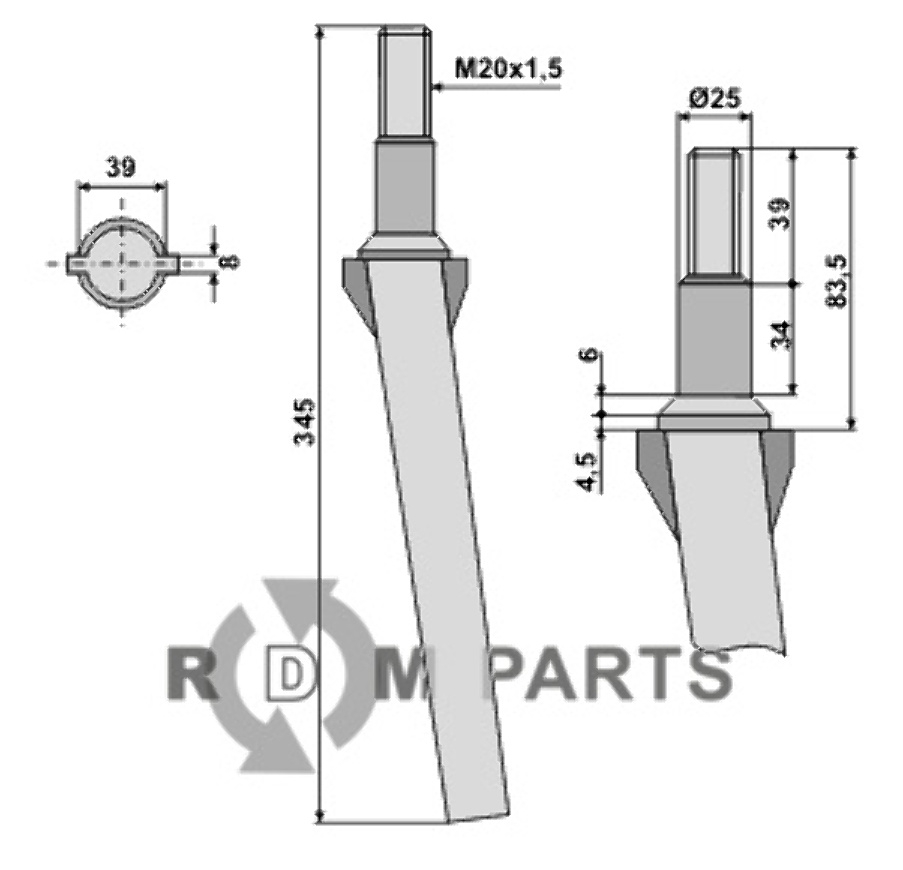 Tine for rotary harrows fitting for Forigo-Roteritalia RL013101