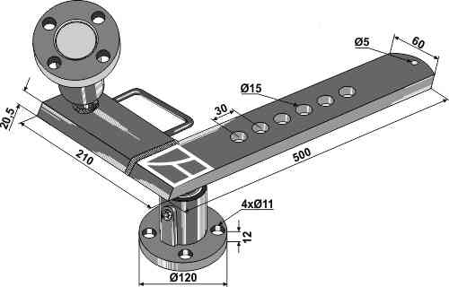 Disc-hub with shank - central model fitting for Becker 241359