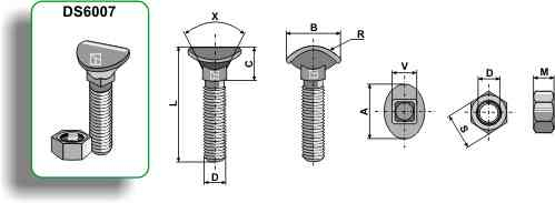 Beitelbout - M10x60 - 10.9 passend voor Köckerling 901516