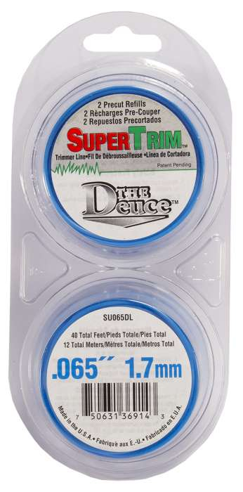 Trimmer line supertrim™ round blue 2 x 20' deuce .065" / 1.7mm