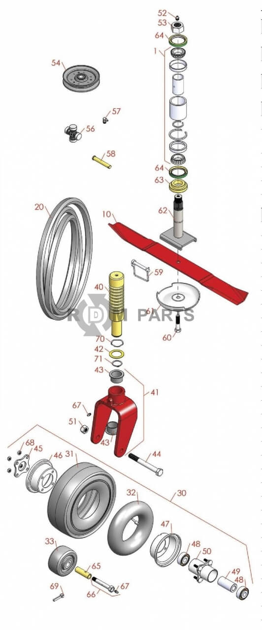 Replacement parts for Toro 3000D 72'' mower deck - Model 30355