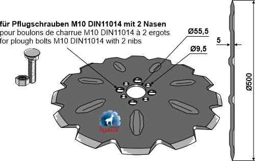 Kouterschijf Ø500x5 passend voor Vogel u. Noot PPO.237.E1