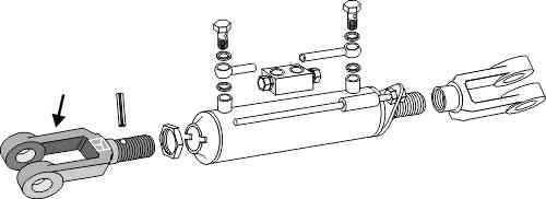 Lifting link fork with external thread