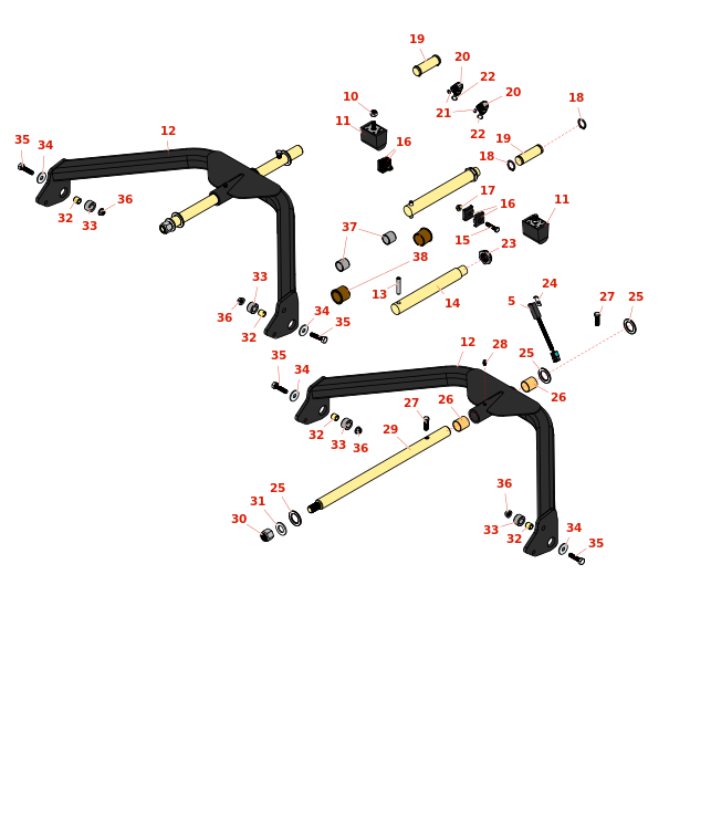 Toro Groundsmaster 4700 D Lift Arms No 6 7