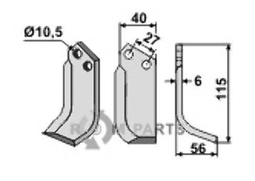Fräsmesser, rechte Ausführung geeignet für B.C.S. 48426