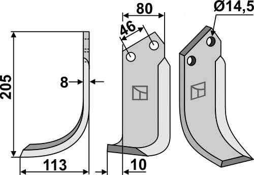 Blade, left model fitting for Muratori 1200016