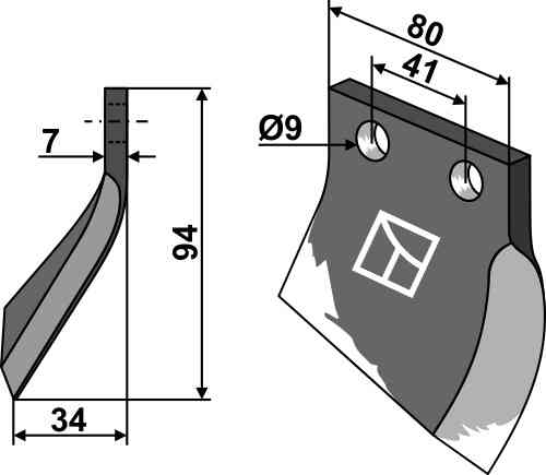 RDM Parts Messer für Grabenfräse - rechte Ausführung geeignet für Oosterlaan G.T.1 RE