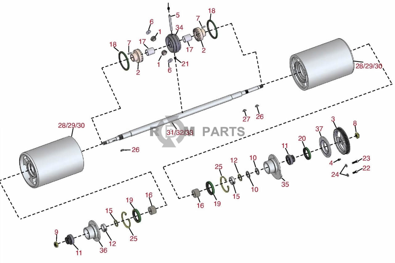 Replacement parts for Jacobsen Eclipse 118F & 122F Differential