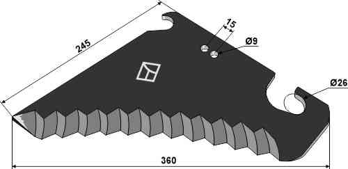 Round baler knife fitting for New Holland 84038525