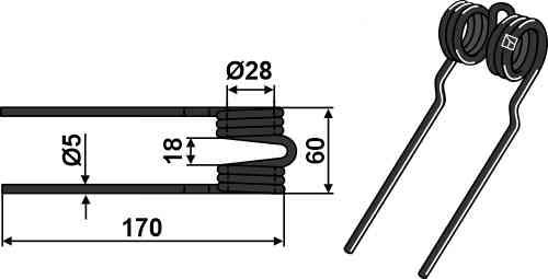 Hay tine fitting for Mengele 02128199