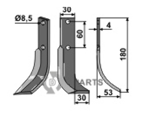 Blade, right model fitting for Honda F.201