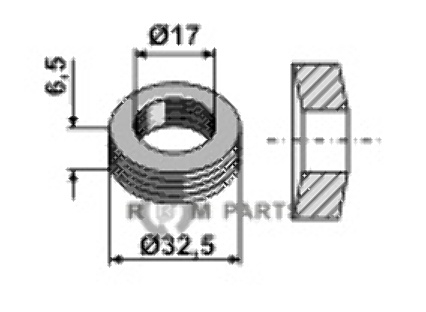 Elastic washer Ø32,5x6,5xØ17 63-rou-83