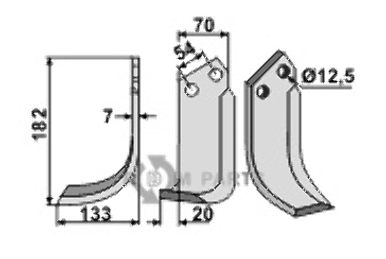 Blade, left model fitting for Pegoraro 1853