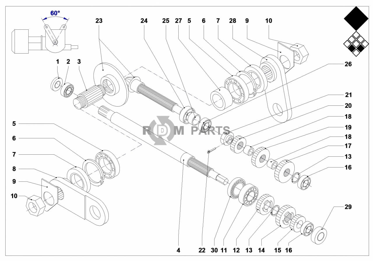 Replacement parts for VD7516 Transmissie