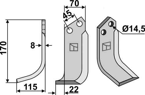 Blade, left model Blade, left model