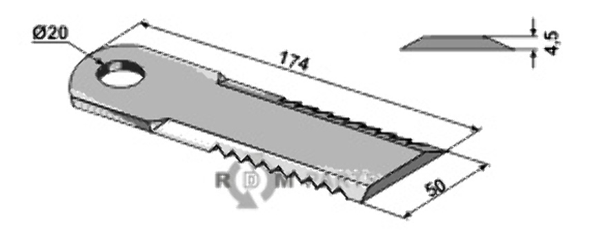 Straw chopper flail blade