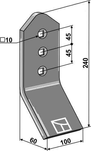 Wearing part fitting for Väderstad 415872-1 / 419999-1