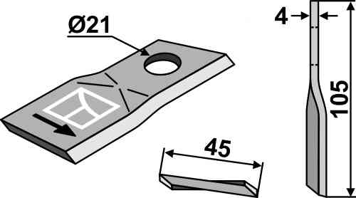 Rotary mower blade fitting for Bellon 1832532
