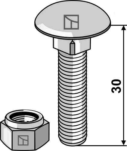 Saucer-head screws with self-locking nuts m8 x 1,25 x30- 8.8 51-1035