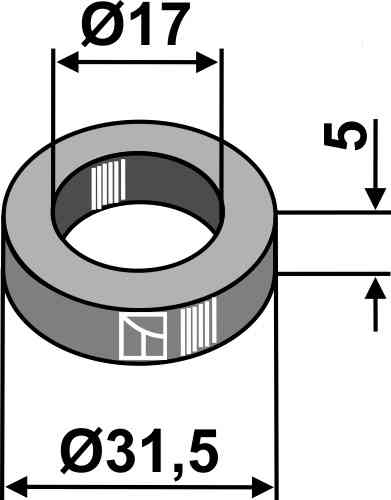 Schijf Ø31,5x5xØ17 63-rou-82