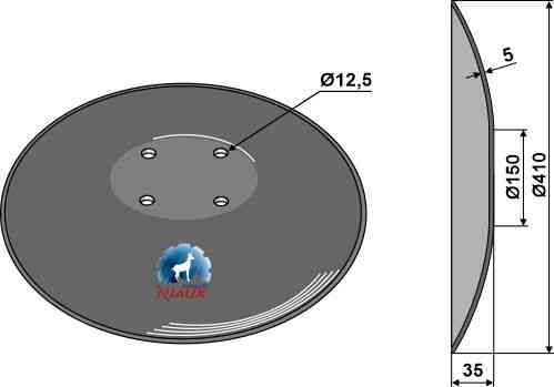 Plain disc with flat neck - Ø410x5