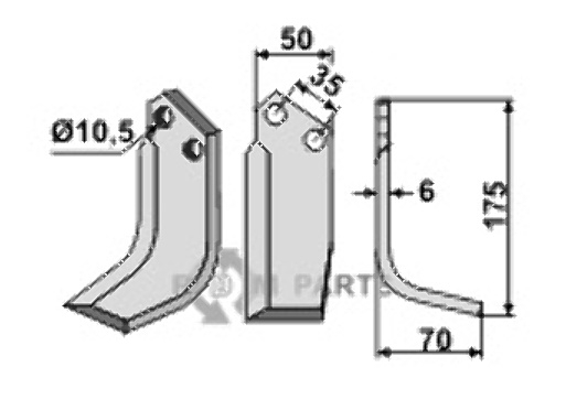 Blade, right model fitting for S.E.P. 140 - 206448