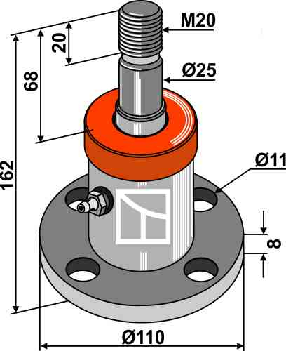 Disc-hub with shaft Ø30 and with thread M20