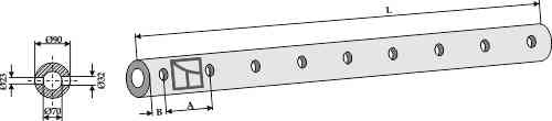 Frame tubes for tines    - 1700 - 9