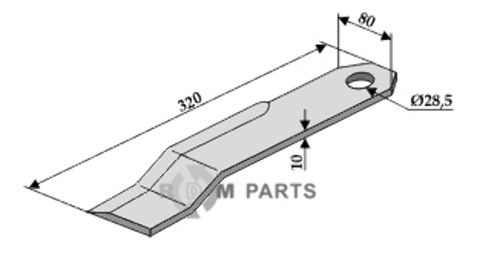 RDM Parts Mulchmesser - rechts geeignet für Schmidt 139197-8