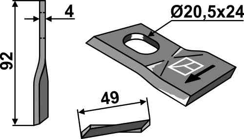 Rotary mower blade fitting for JF 13800022