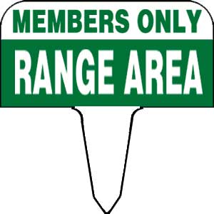 Sign - members only range area